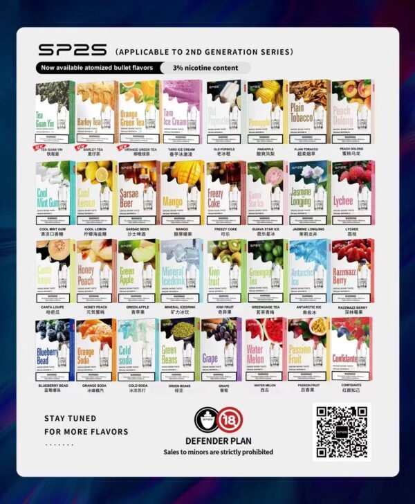 sp2s-pods-1280x1552 【拋棄式】SP2S 一代 煙彈(一盒3入) 3% 通用 悅克/RELX一代 主機 買多盒有優惠